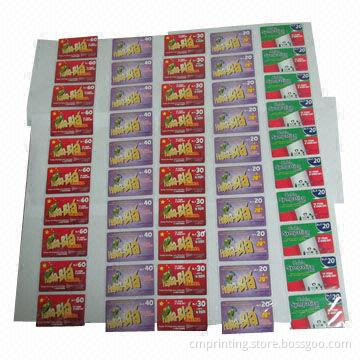 Paper Scratch Off Calling Card, full color, 300gsm C2S